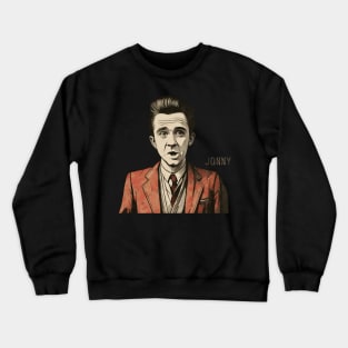 johnny cash funny illustration Crewneck Sweatshirt